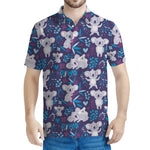 Koala Forest Pattern Print Men's Polo Shirt