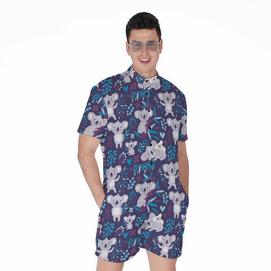 Koala Forest Pattern Print Men's Rompers