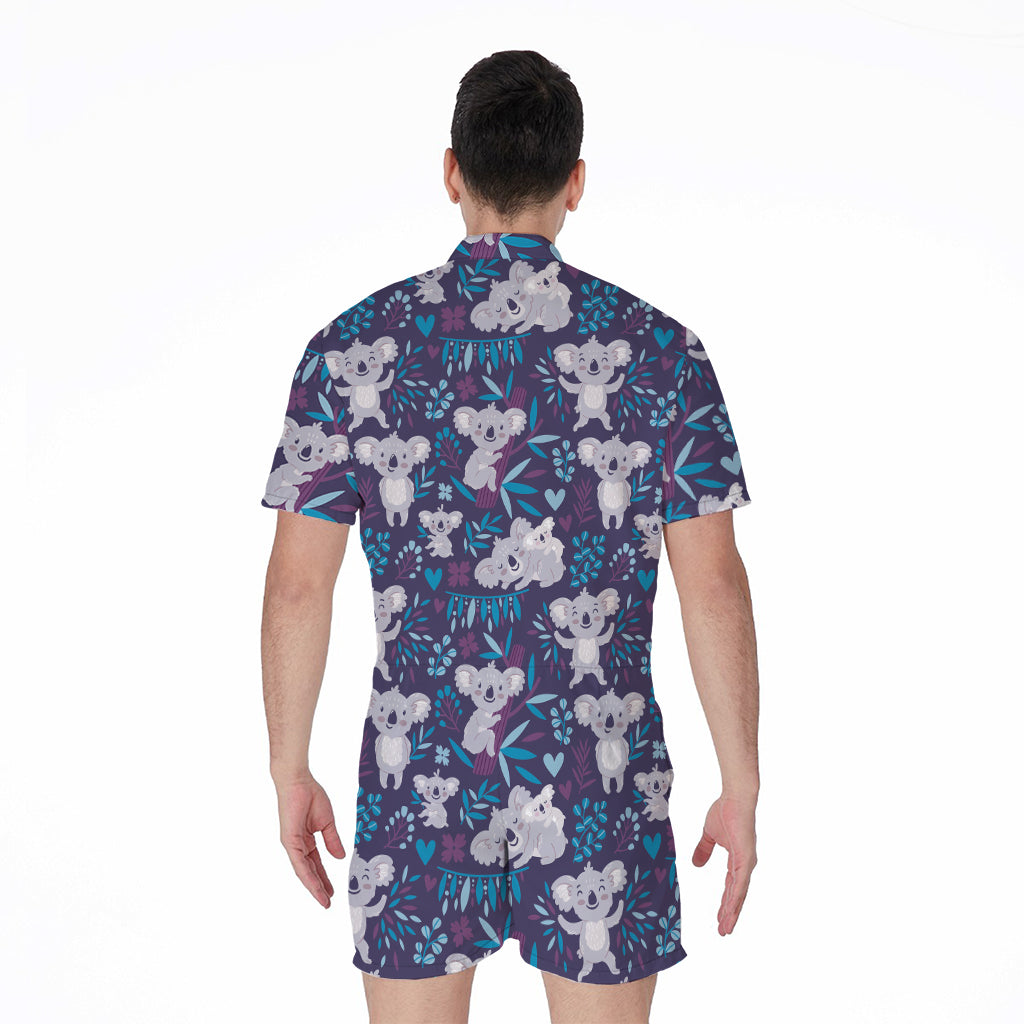 Koala Forest Pattern Print Men's Rompers
