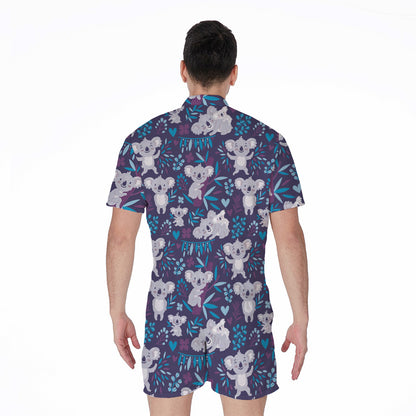 Koala Forest Pattern Print Men's Rompers