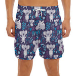 Koala Forest Pattern Print Men's Split Running Shorts