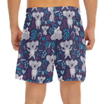 Koala Forest Pattern Print Men's Split Running Shorts