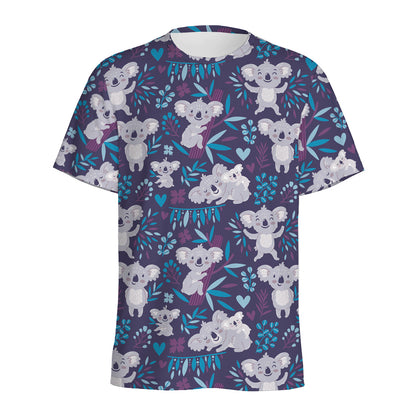 Koala Forest Pattern Print Men's Sports T-Shirt
