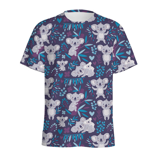 Koala Forest Pattern Print Men's Sports T-Shirt