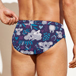 Koala Forest Pattern Print Men's Swim Briefs