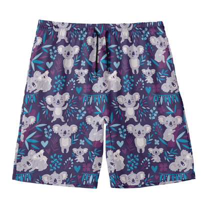 Koala Forest Pattern Print Men's Swim Trunks