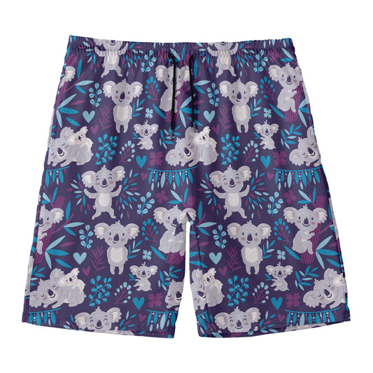 Koala Forest Pattern Print Men's Swim Trunks
