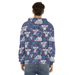 Koala Forest Pattern Print Men's Velvet Pullover Hoodie