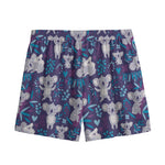 Koala Forest Pattern Print Mesh Shorts