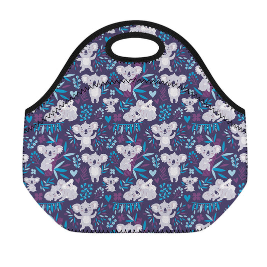 Koala Forest Pattern Print Neoprene Lunch Bag