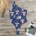 Koala Forest Pattern Print One Shoulder Bodysuit
