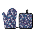 Koala Forest Pattern Print Oven Mitt And Pot Holder Set