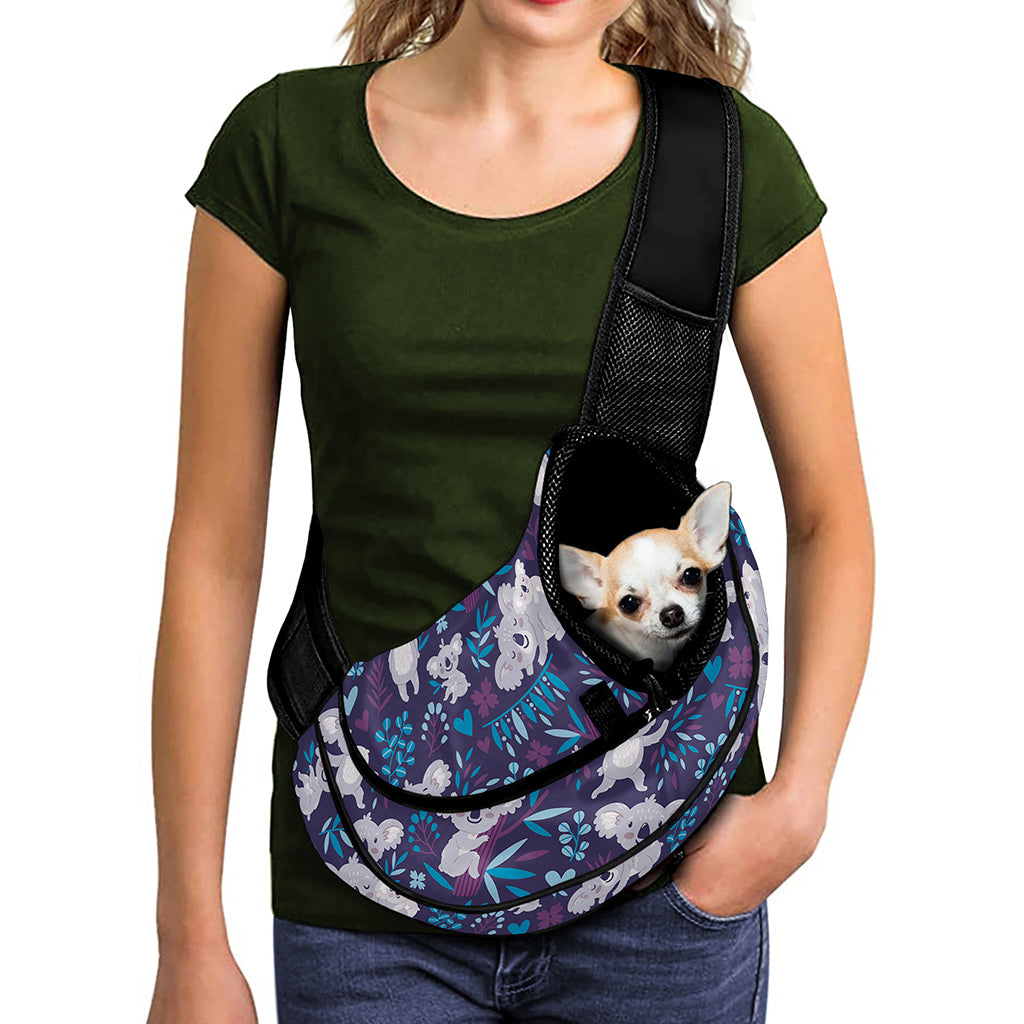 Koala Forest Pattern Print Pet Sling Carrier