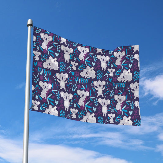 Koala Forest Pattern Print Polyester Flag