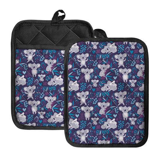 Koala Forest Pattern Print Pot Holders With Pocket