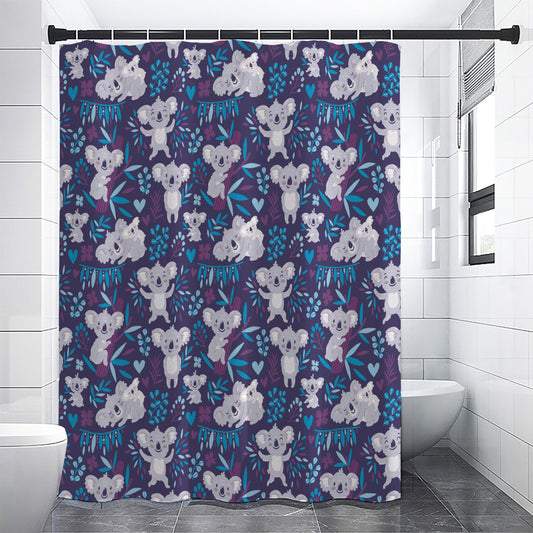 Koala Forest Pattern Print Premium Shower Curtain