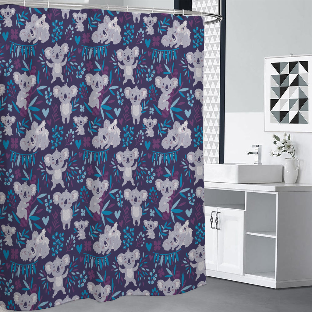 Koala Forest Pattern Print Premium Shower Curtain