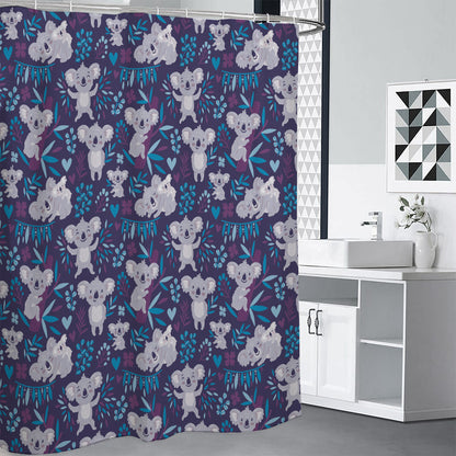Koala Forest Pattern Print Premium Shower Curtain