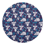 Koala Forest Pattern Print Round Blanket