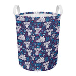 Koala Forest Pattern Print Round Laundry Basket