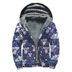 Koala Forest Pattern Print Sherpa Lined Zip Up Hoodie