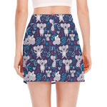 Koala Forest Pattern Print Side Slit Mini Skirt