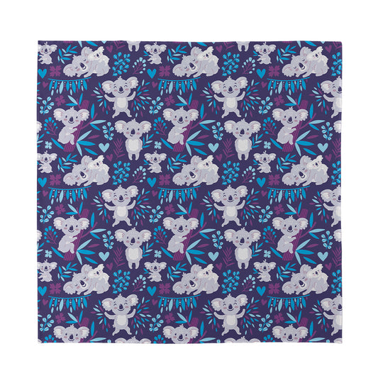 Koala Forest Pattern Print Silk Bandana