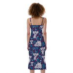 Koala Forest Pattern Print Slim Fit Midi Cami Dress