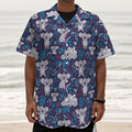 Koala Forest Pattern Print Textured Short Sleeve Shirt