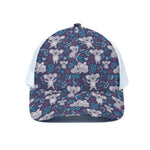 Koala Forest Pattern Print White Mesh Trucker Cap