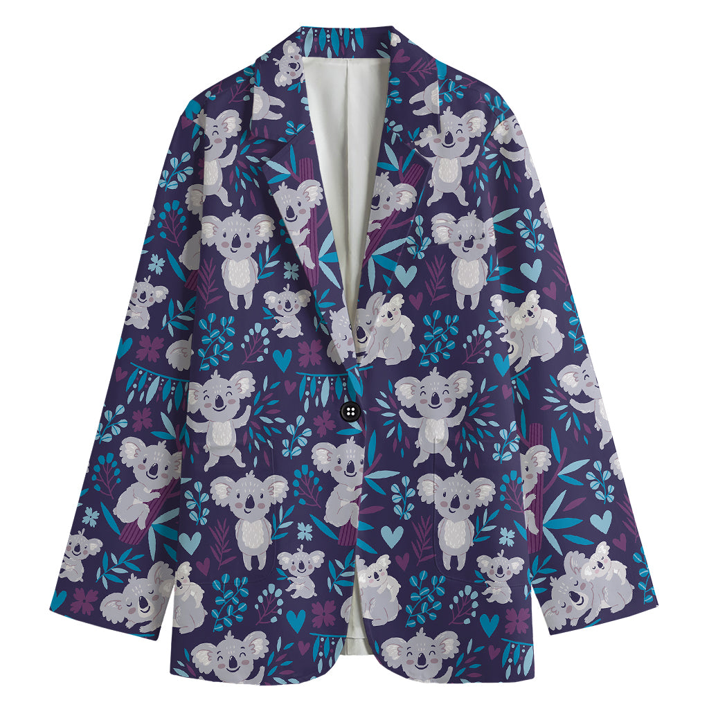 Koala Forest Pattern Print Women's Blazer