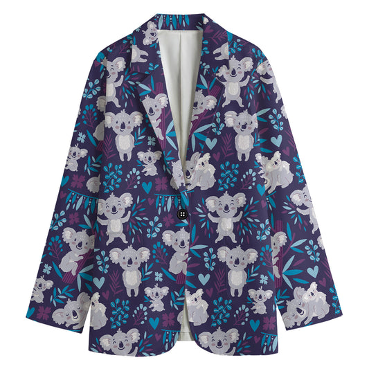Koala Forest Pattern Print Women's Blazer