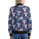 Koala Forest Pattern Print Women's Bomber Jacket