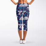 Koala Forest Pattern Print Women's Capri Leggings