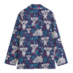 Koala Forest Pattern Print Women's Cotton Blazer
