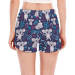Koala Forest Pattern Print Women's Split Running Shorts