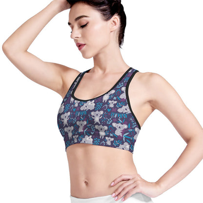Koala Forest Pattern Print Women's Sports Bra