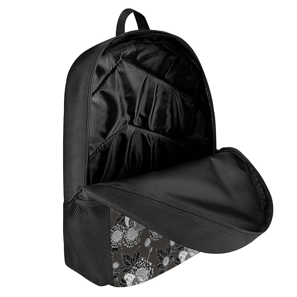 Koi Carp And Chrysanthemum Pattern Print 17 Inch Backpack