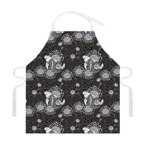 Koi Carp And Chrysanthemum Pattern Print Adjustable Apron