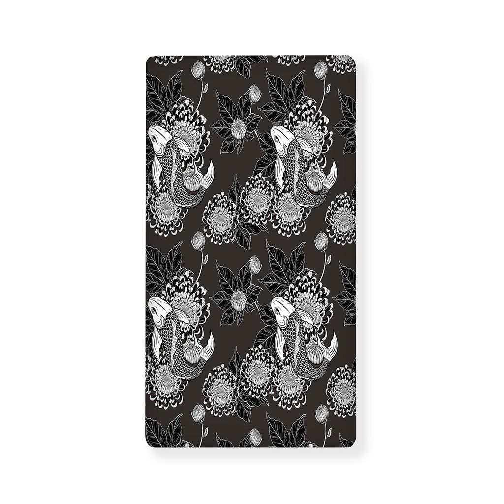 Koi Carp And Chrysanthemum Pattern Print Baby Crib Sheet