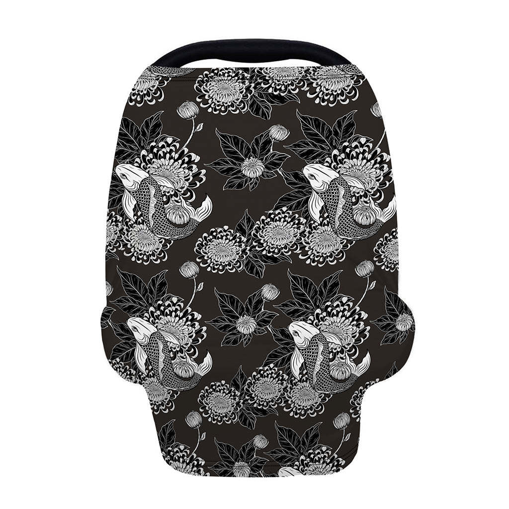 Koi Carp And Chrysanthemum Pattern Print Baby Seat Cover