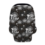 Koi Carp And Chrysanthemum Pattern Print Baby Seat Cover