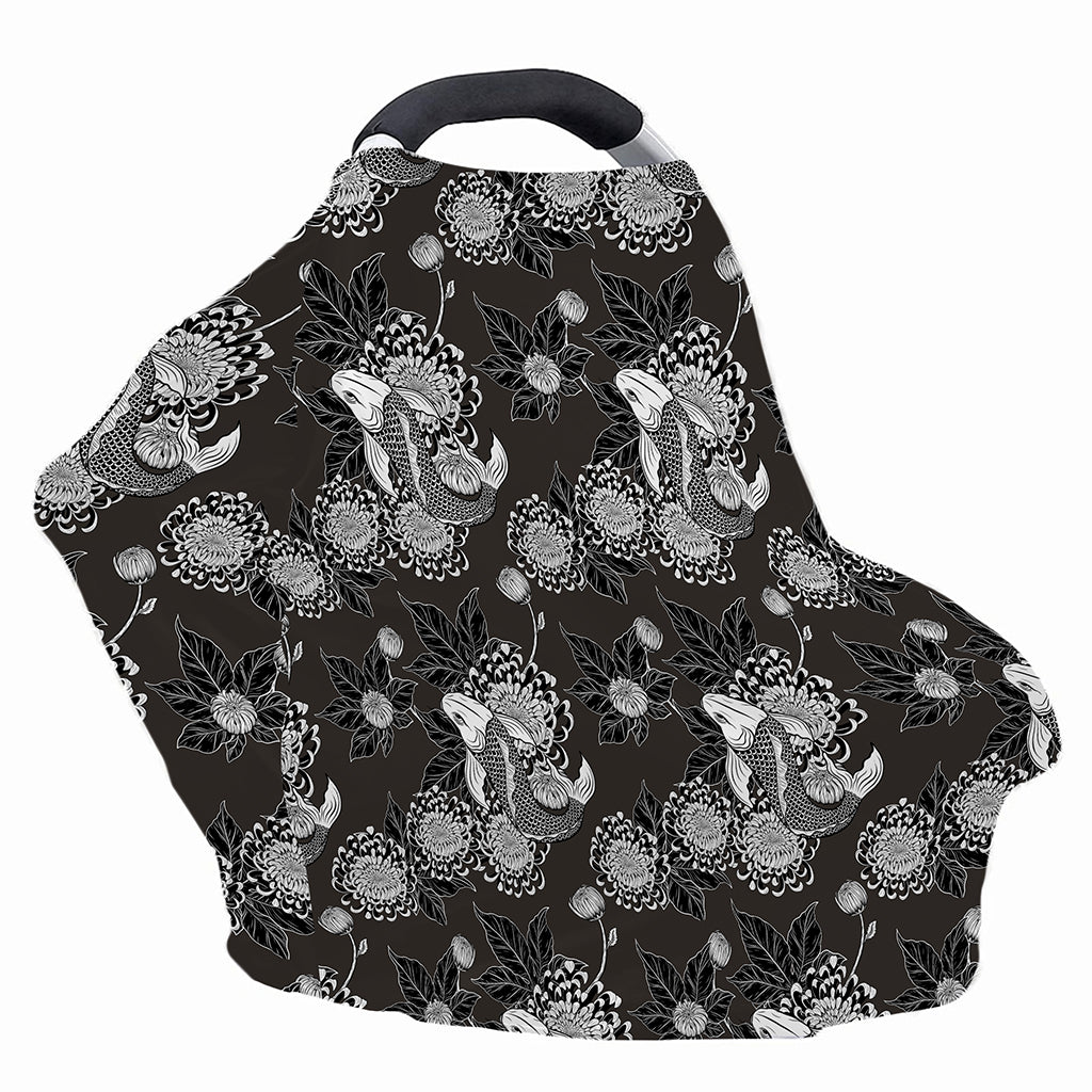 Koi Carp And Chrysanthemum Pattern Print Baby Seat Cover