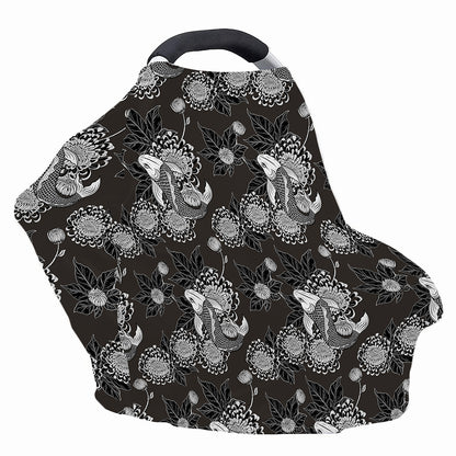 Koi Carp And Chrysanthemum Pattern Print Baby Seat Cover