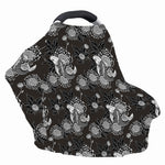 Koi Carp And Chrysanthemum Pattern Print Baby Seat Cover