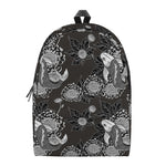 Koi Carp And Chrysanthemum Pattern Print Backpack