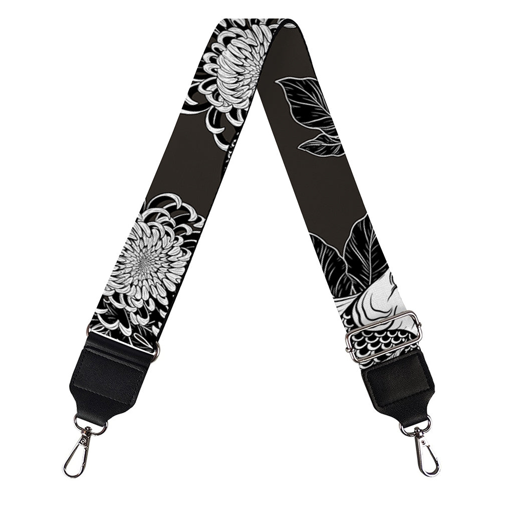 Koi Carp And Chrysanthemum Pattern Print Bag Strap