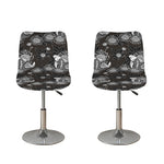 Koi Carp And Chrysanthemum Pattern Print Bar Stool Covers