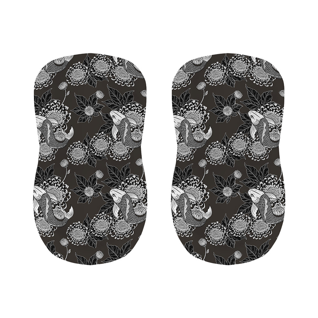 Koi Carp And Chrysanthemum Pattern Print Bar Stool Covers