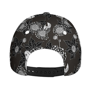 Koi Carp And Chrysanthemum Pattern Print Baseball Cap